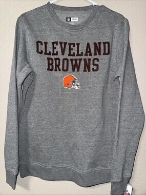 Team Apparel NFL Womens Cleveland Browns embroidered long Sleeve Sweatshirt Sz S